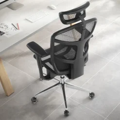 Sedia Smart Working Dover, poggiatesta, base alluminio, 8 ore
