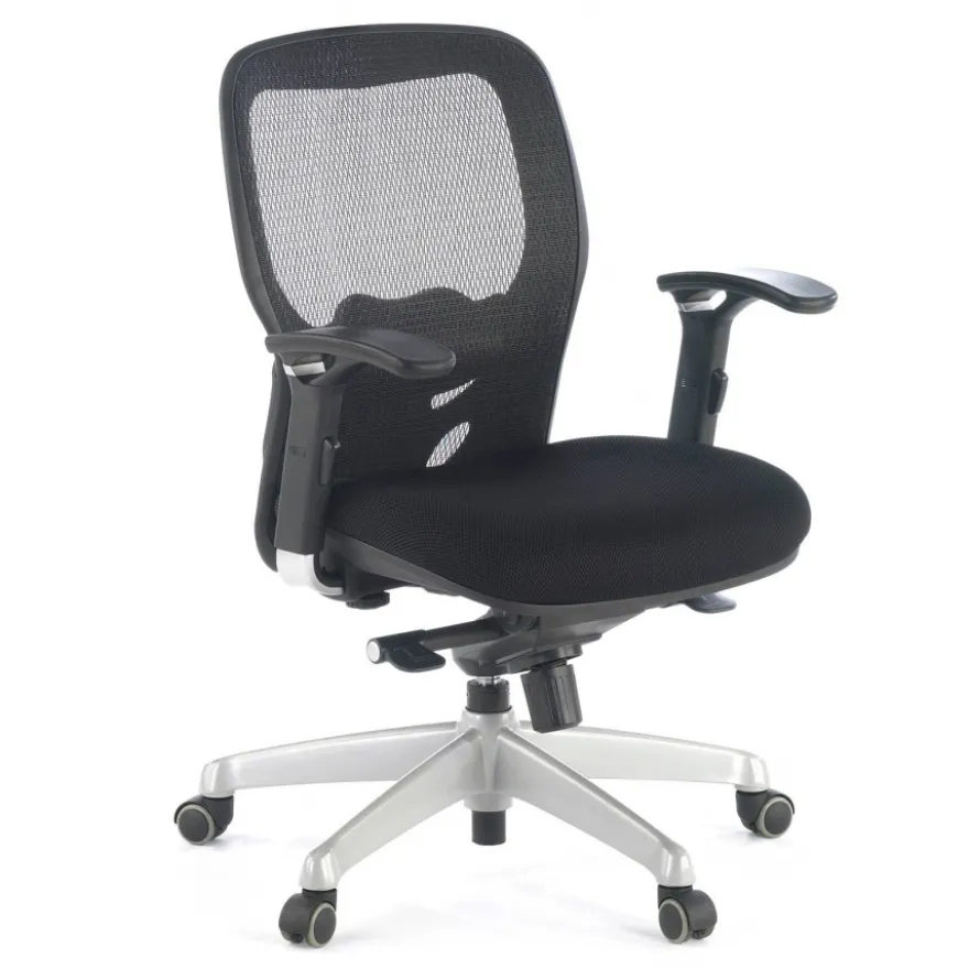 Sedia Smart Working Hazuki, braccioli 3D, schiuma iniettata, rete