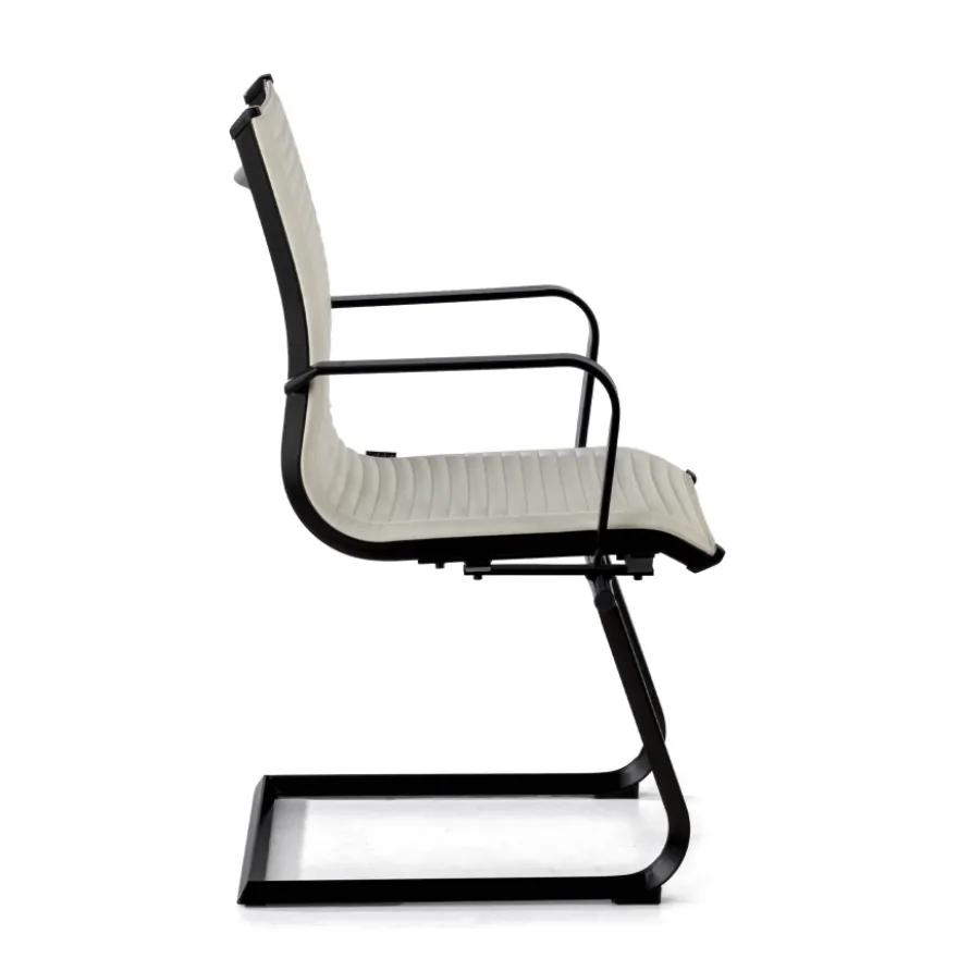 Sedia Ufficio Brenton, struttura nera, ecopelle