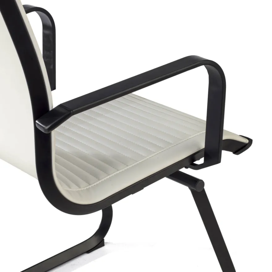 Sedia Ufficio Brenton, struttura nera, ecopelle
