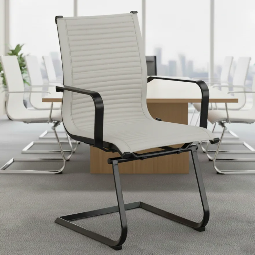 Sedia Ufficio Brenton, struttura nera, ecopelle