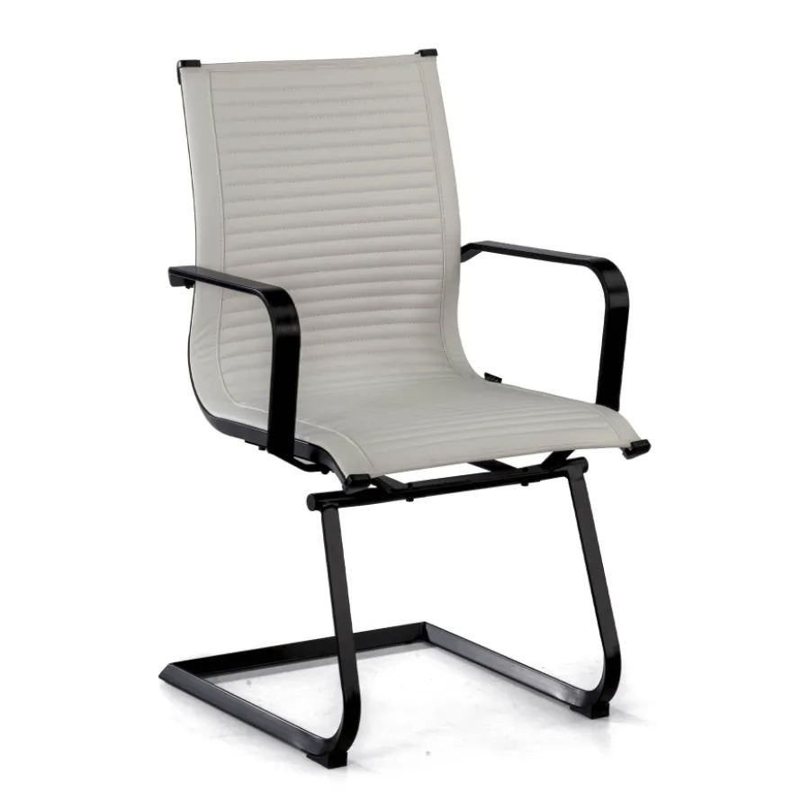 Sedia Ufficio Brenton, struttura nera, ecopelle