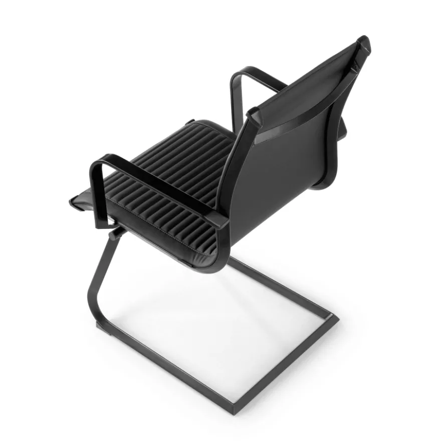 Sedia Ufficio Brenton, struttura nera, ecopelle