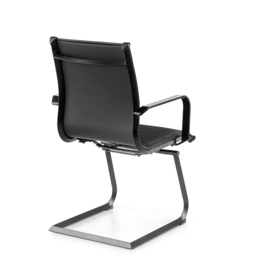 Sedia Ufficio Brenton, struttura nera, ecopelle