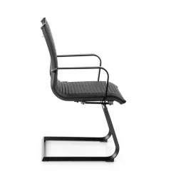 Sedia Ufficio Brenton, struttura nera, ecopelle