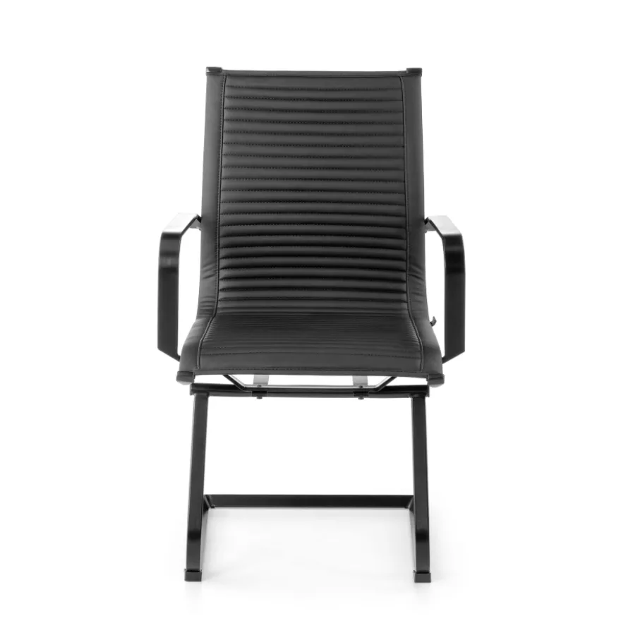 Sedia Ufficio Brenton, struttura nera, ecopelle
