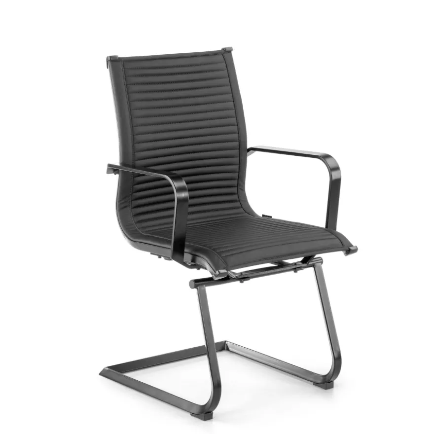 Sedia Ufficio Brenton, struttura nera, ecopelle