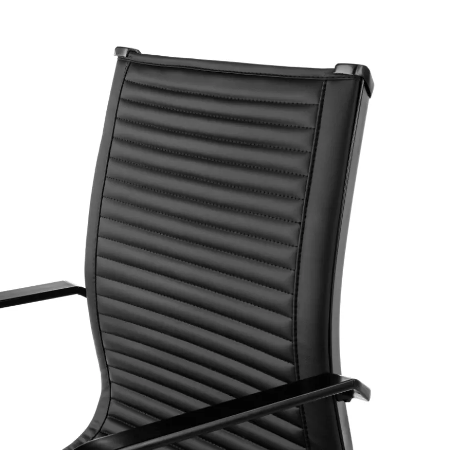 Sedia Ufficio Brenton, struttura nera, ecopelle