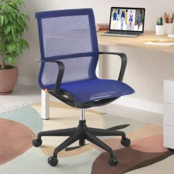 Sedia ufficio Design Fox black, Schienale Basculante, in Rete