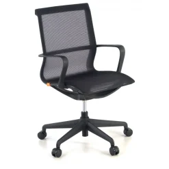 Sedia ufficio Design Fox black, Schienale Basculante, in Rete