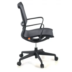 Sedia ufficio Design Fox black, Schienale Basculante, in Rete