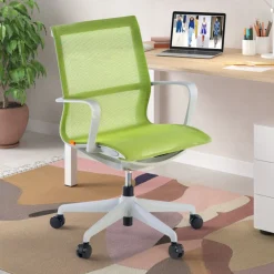 Sedia ufficio Design Fox white, Schienale Basculante, in Rete