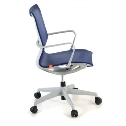 Sedia ufficio Design Fox white, Schienale Basculante, in Rete