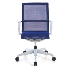 Sedia ufficio Design Fox white, Schienale Basculante, in Rete