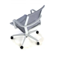 Sedia ufficio Design Fox white, Schienale Basculante, in Rete