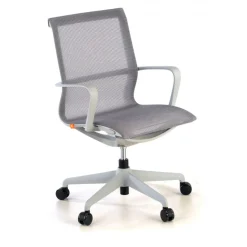Sedia ufficio Design Fox white, Schienale Basculante, in Rete