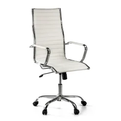 Sedia ufficio design Vogue, Struttura cromata, schienale alto