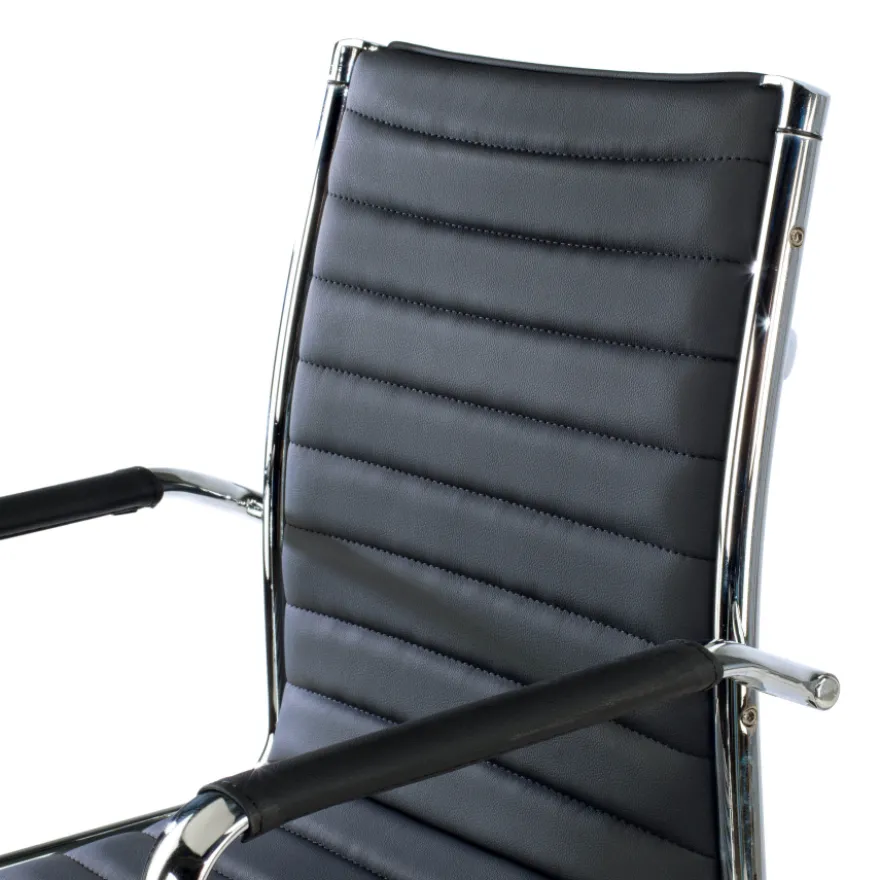 Sedia ufficio design Vogue, Struttura cromata, schienale basso