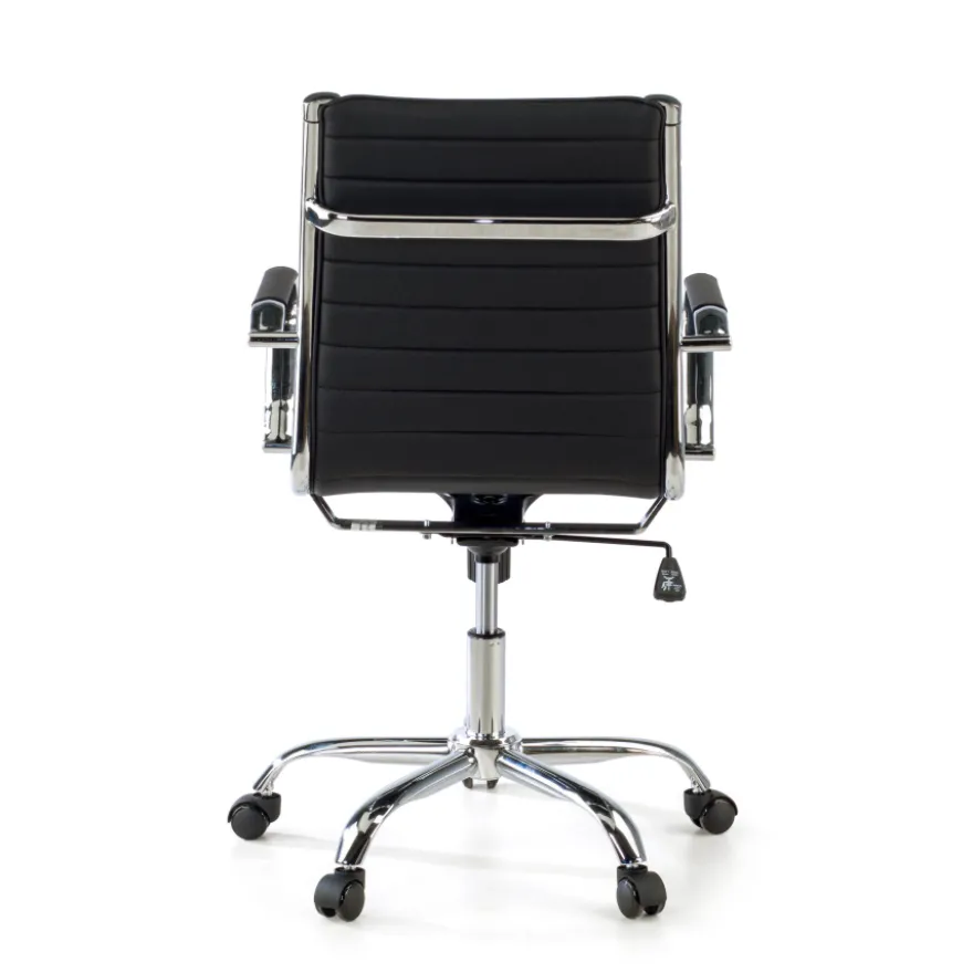 Sedia ufficio design Vogue, Struttura cromata, schienale basso