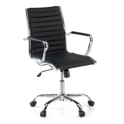 Sedia ufficio design Vogue, Struttura cromata, schienale basso