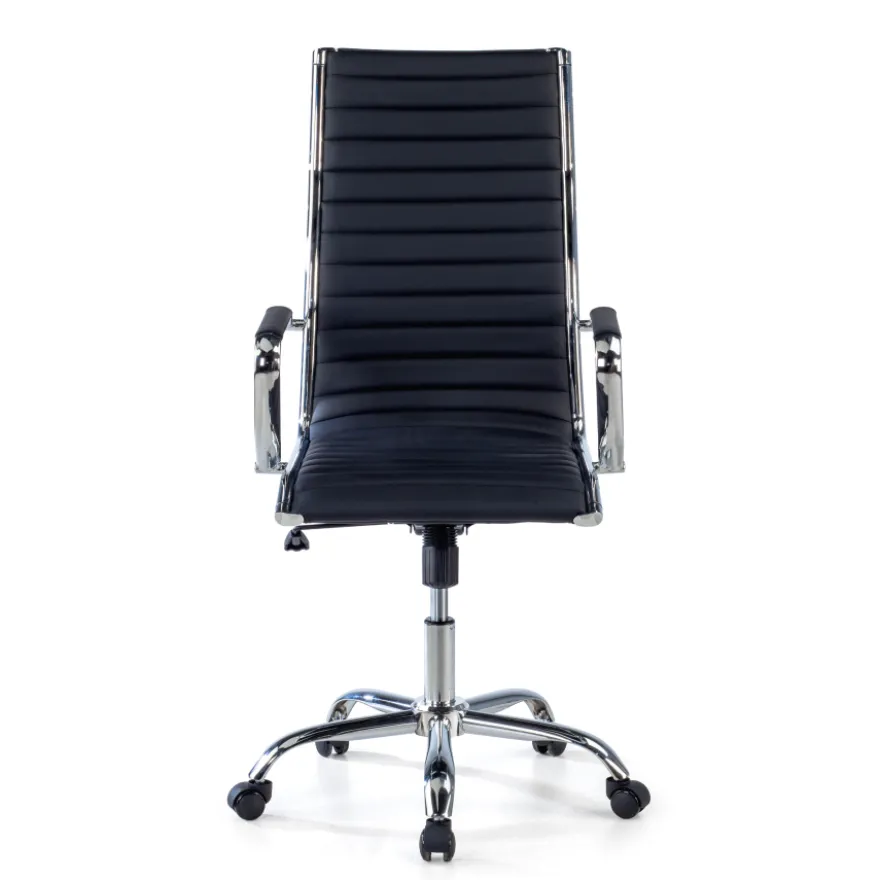 Sedia ufficio design Vogue, Struttura cromata, schienale alto