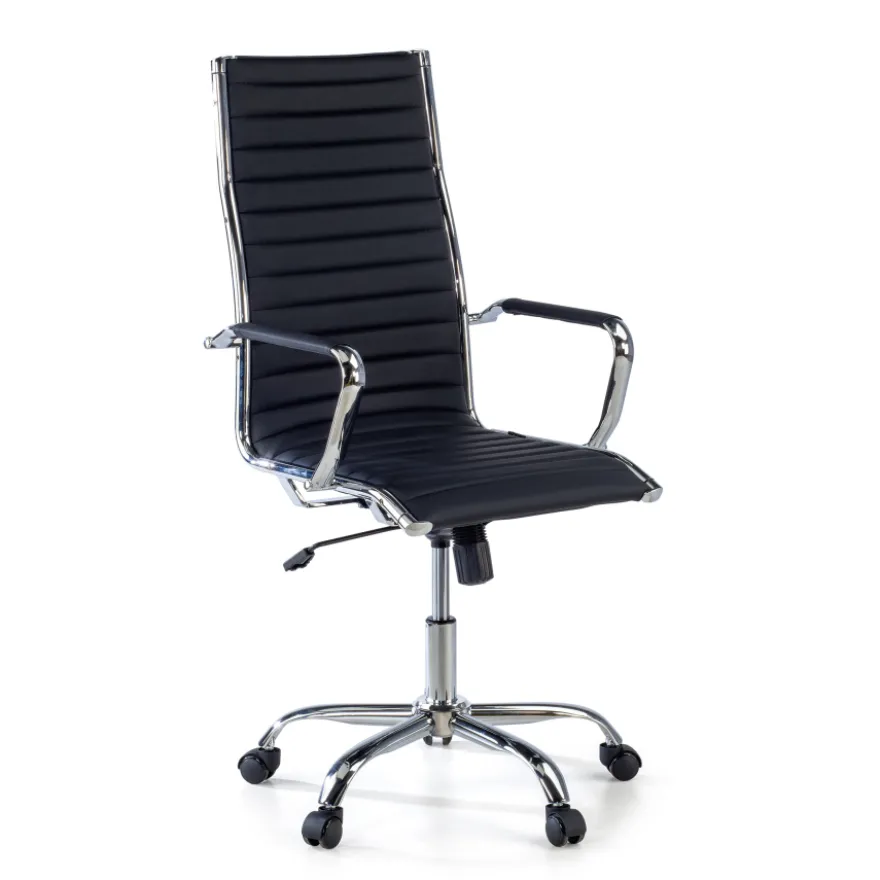 Sedia ufficio design Vogue, Struttura cromata, schienale alto