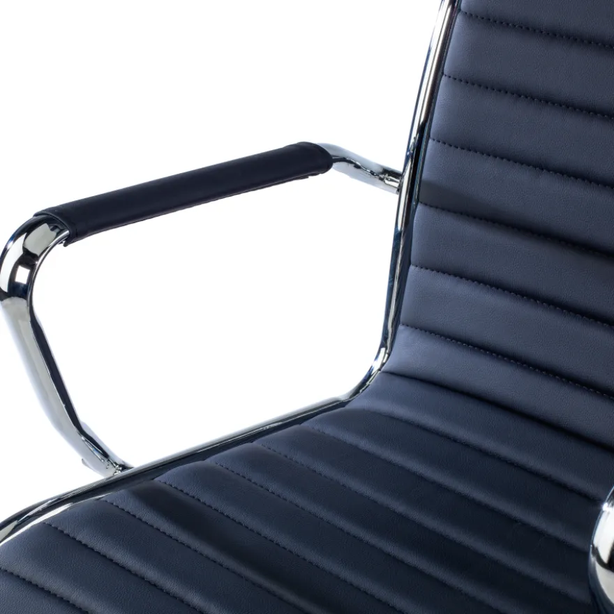 Sedia ufficio design Vogue, Struttura cromata, schienale alto