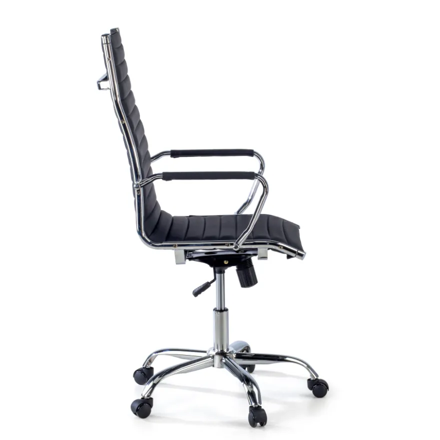Sedia ufficio design Vogue, Struttura cromata, schienale alto