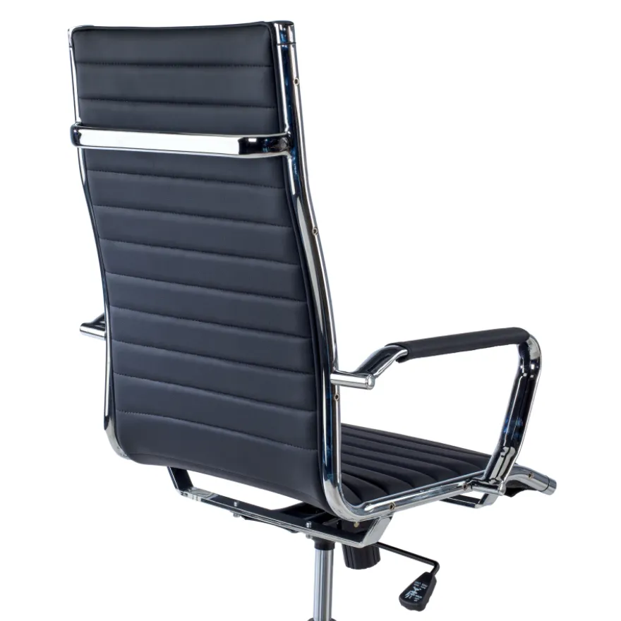 Sedia ufficio design Vogue, Struttura cromata, schienale alto