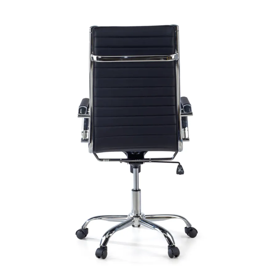 Sedia ufficio design Vogue, Struttura cromata, schienale alto