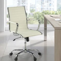 Sedia ufficio design Vogue, Struttura cromata, schienale basso