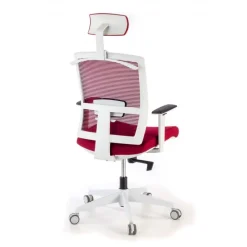 Sedia Ufficio Ergonomica Akira white con poggiatesta