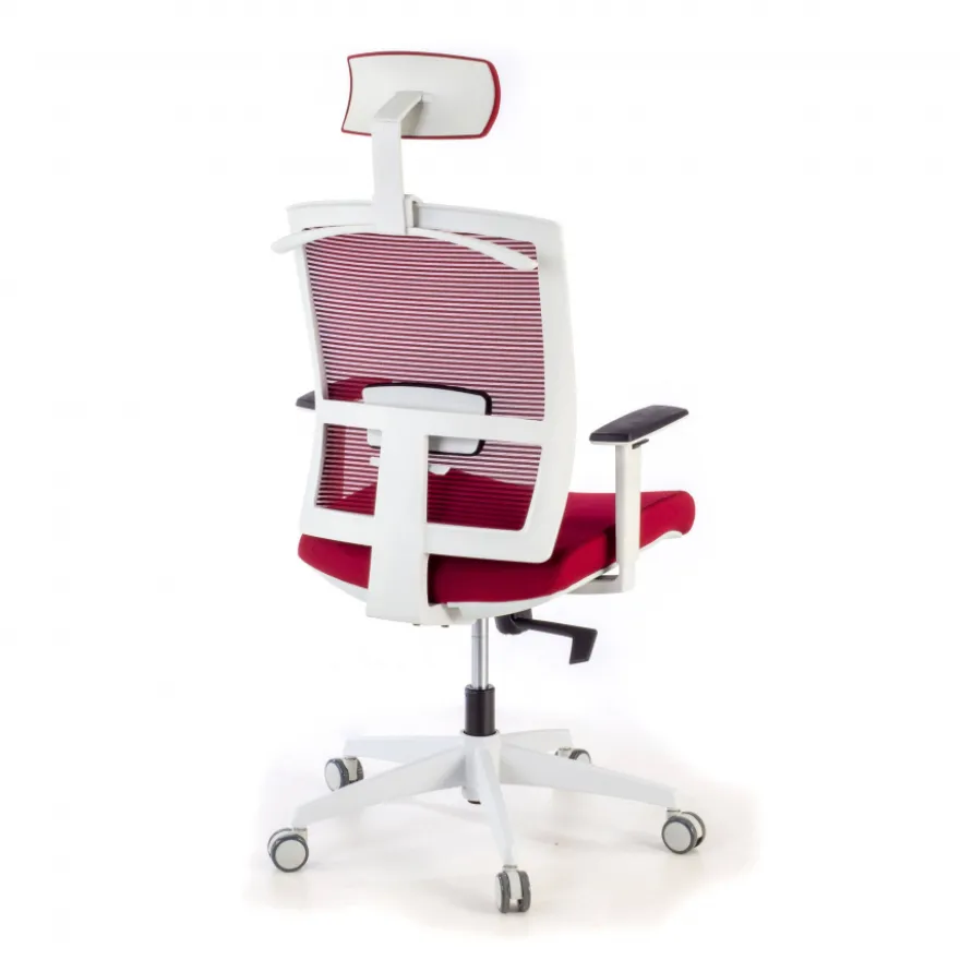 Sedia Ufficio Ergonomica Akira white con poggiatesta