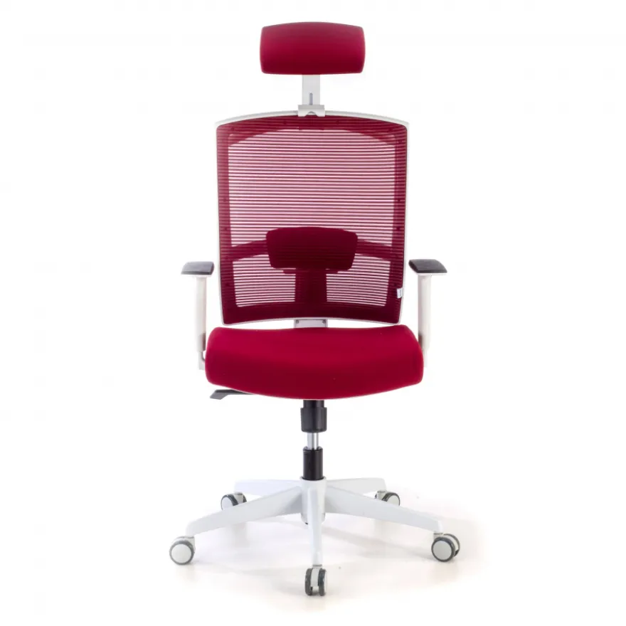 Sedia Ufficio Ergonomica Akira white con poggiatesta
