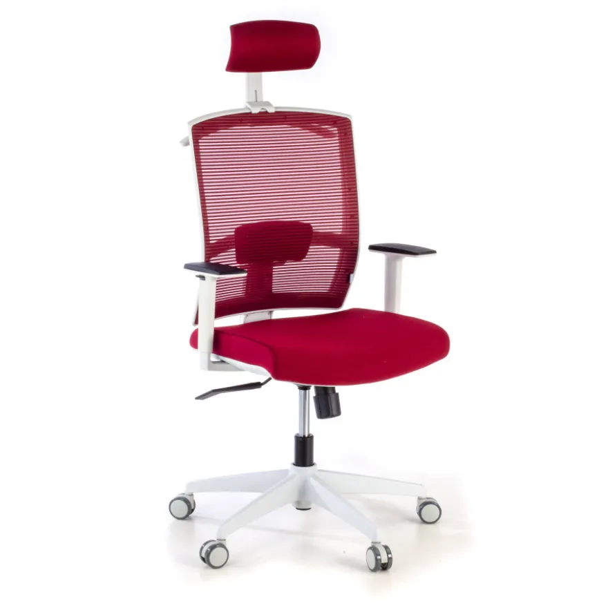 Sedia Ufficio Ergonomica Akira white con poggiatesta