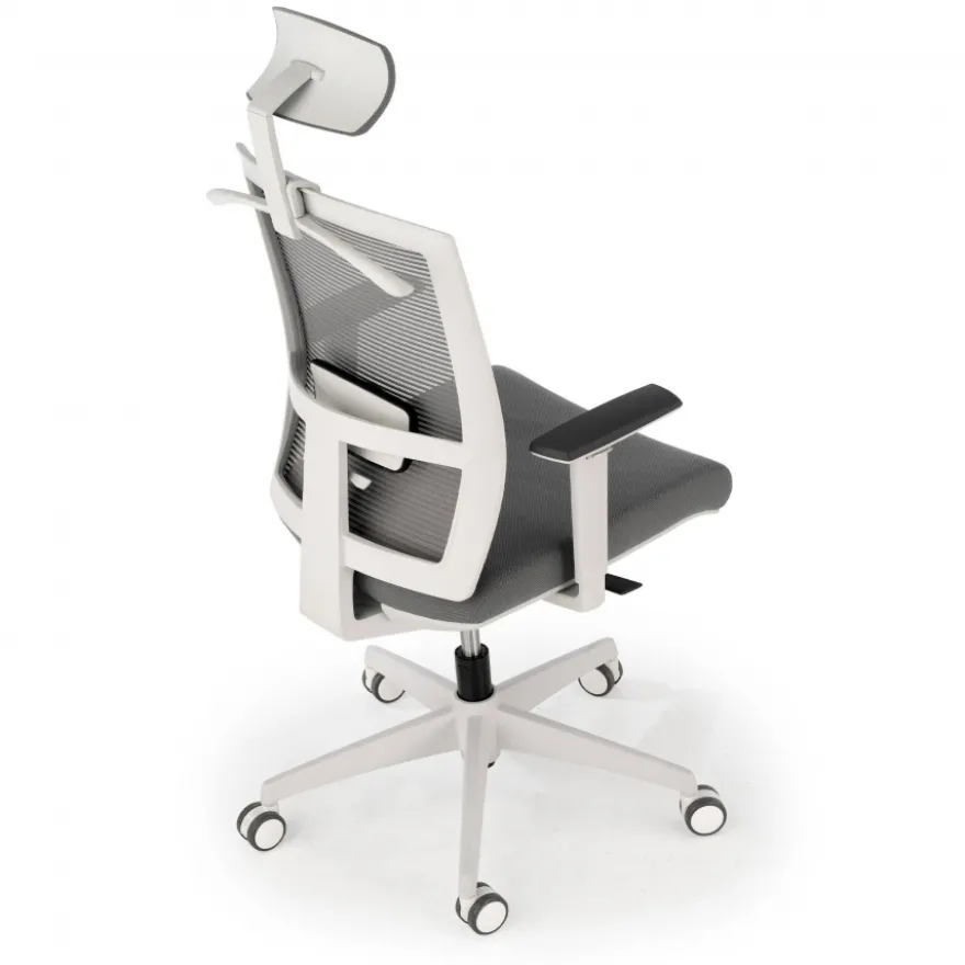Sedia Ufficio Ergonomica Akira white con poggiatesta