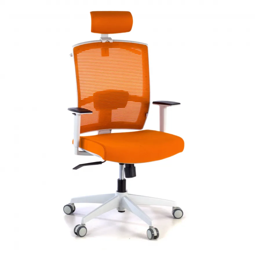 Sedia Ufficio Ergonomica Akira white con poggiatesta