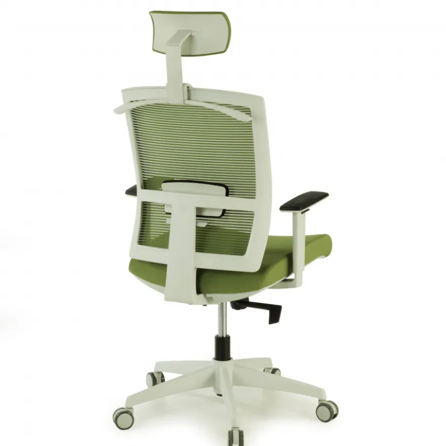 Sedia Ufficio Ergonomica Akira white con poggiatesta