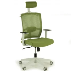 Sedia Ufficio Ergonomica Akira white con poggiatesta
