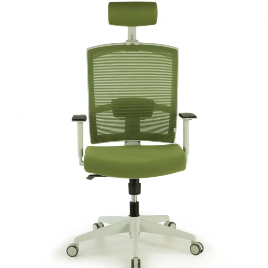Sedia Ufficio Ergonomica Akira white con poggiatesta