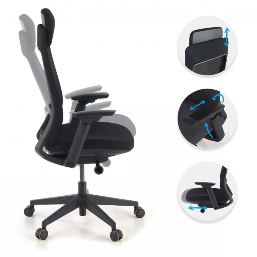 Sedia Ufficio Ergonomica Intouch black, Completamente Regolabile