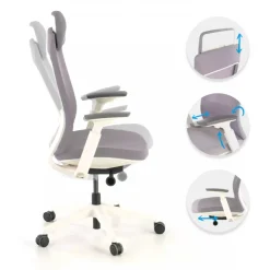 Sedia Ufficio Ergonomica Intouch white, Completamente Regolabile