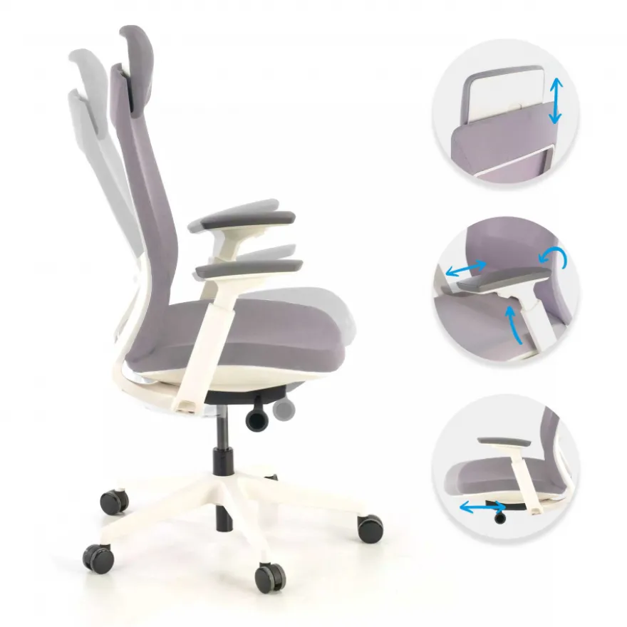 Sedia Ufficio Ergonomica Intouch white, Completamente Regolabile
