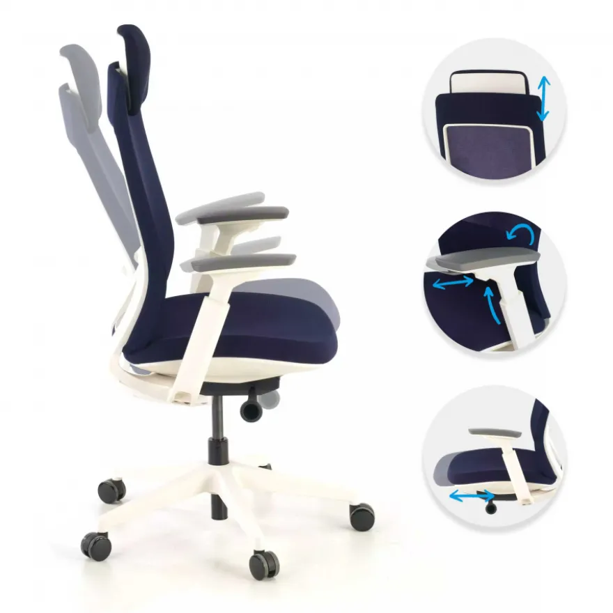 Sedia Ufficio Ergonomica Intouch white, Completamente Regolabile