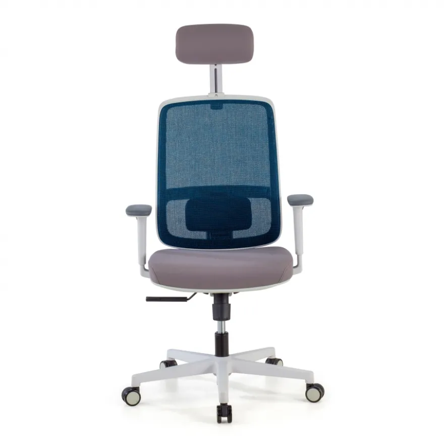 Sedia Ufficio Ergonomica Kaito white con poggiatesta