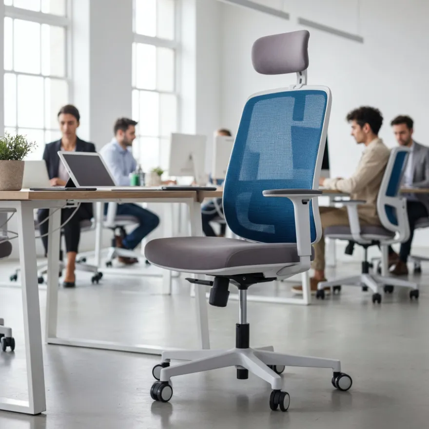 Sedia Ufficio Ergonomica Kaito white con poggiatesta