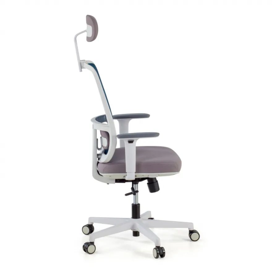 Sedia Ufficio Ergonomica Kaito white con poggiatesta