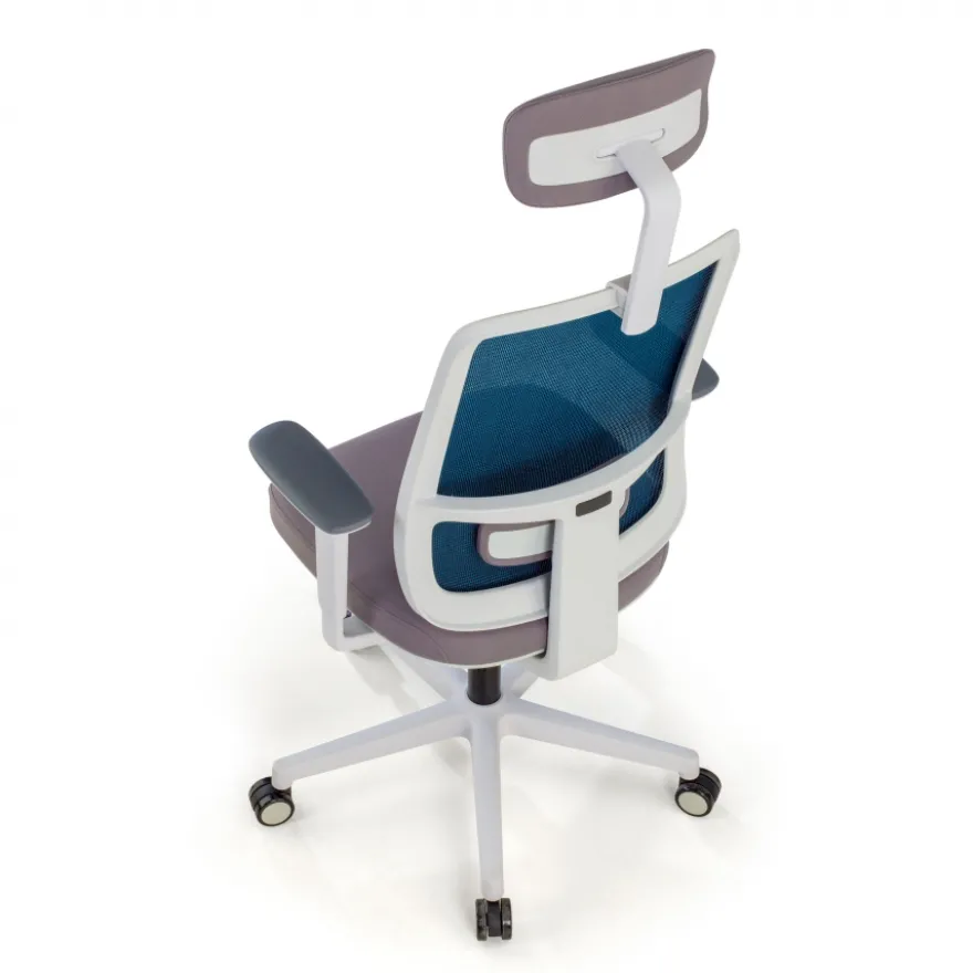Sedia Ufficio Ergonomica Kaito white con poggiatesta