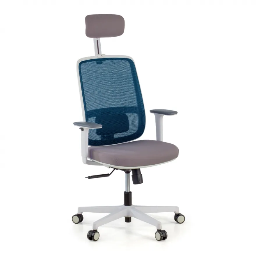 Sedia Ufficio Ergonomica Kaito white con poggiatesta