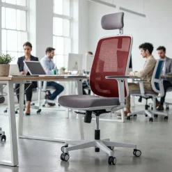 Sedia Ufficio Ergonomica Kaito white con poggiatesta
